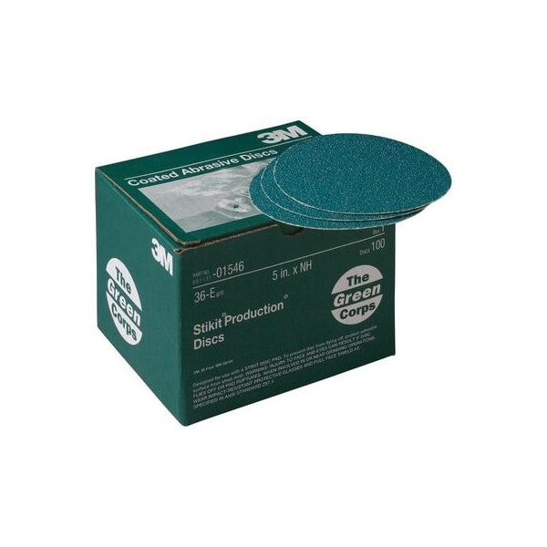 3M Green Corps Stikit Production Disc, 01546, 5 In, 36E, 100PK